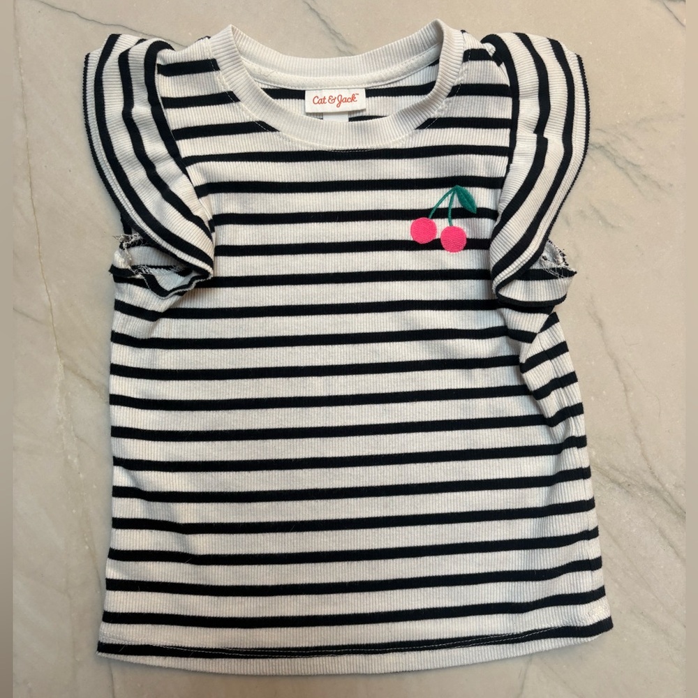 Cat & Jack Striped Cherry Shirt